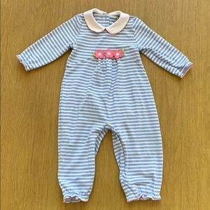 Florence Eiseman Stripe Knit Applique Coverall 18M